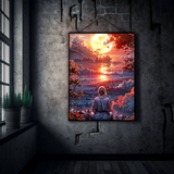 Meditative Sunset Dreamscape Metal Poster