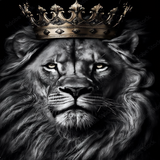 Majestic King: The Crowned Lion Metal Poster