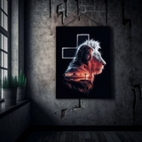 The King Within – Jesus and the Lion, One Heart | Divine Unity Metal Poster