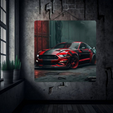 Red Fury – Custom Mustang Beast Mode Metal Poster