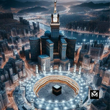 Majestic Aerial View of Mecca Metal Poster