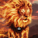 Inferno King – Fire Lion Metal Poster