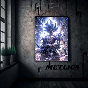 Silver Goku Ultra Instinct Metal Poster