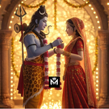 Divine Love Story – Shiv & Parvati Metal Poster