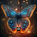 Luminous Wings – Magical Butterfly Night Metal Poster