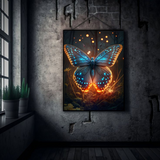 Luminous Wings – Magical Butterfly Night Metal Poster