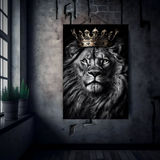 Majestic King: The Crowned Lion Metal Poster