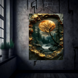 Ethereal Gateway: Moonlit Forest Metal Poster