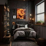Inferno King – Fire Lion Metal Poster