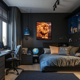 Inferno King – Fire Lion Metal Poster