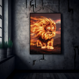 Inferno King – Fire Lion Metal Poster