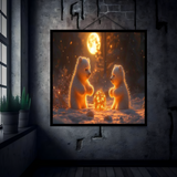Moonlit Magic: Polar Pals Metal Poster