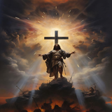 Christ Ascending Through Light and Glory | Metal Poster
