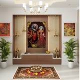 Sacred Love of Vrindavan – Krishna with Radha Metal Poster