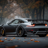 Shadow Racer – Porsche 911 GT2 RS Autumn Drive Metal Poster