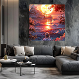 Meditative Sunset Dreamscape Metal Poster