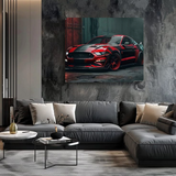Red Fury – Custom Mustang Beast Mode Metal Poster